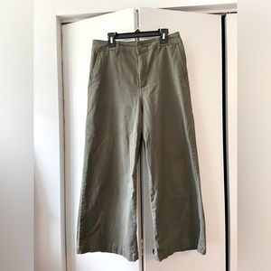 Target a new day olive green cropped kick flare pants trousers crop 8
